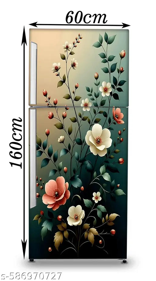 Fridge Single Door Wallpaper Sticker For Refrigerator (Size 24x49 inch)