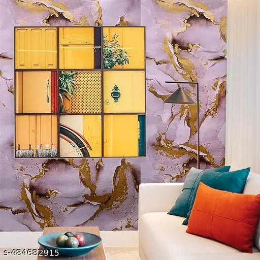 Wall Sticker Oil Proof and Waterproof, Kitchen Backsplash Pink Gold Stickers Wallpaper for Hotel, Living Room, Wardrobe, Bedroom & Café Walls (60cm x 200cm)(Pack of 1)