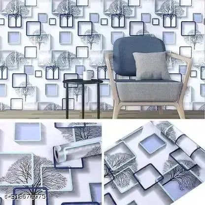 Blue PVC SELF Adhesive Space Wallpaper Peel and Stick Easy to Stick and Kitchen Bedroom Living room Cabinet (300 cm x 45 cm, Pack of 1)