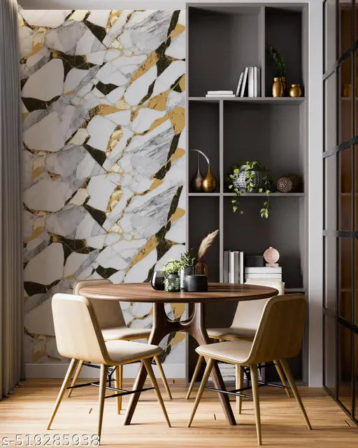 Wall Stickers DIY Wallpaper Vinyl Marble Wallpaper Peel and Stick Waterproof Wallpaper for Home Kitchen Countertop Cabinet Oil Proof Kitchen (pack of 1, Size:60*200 cm)