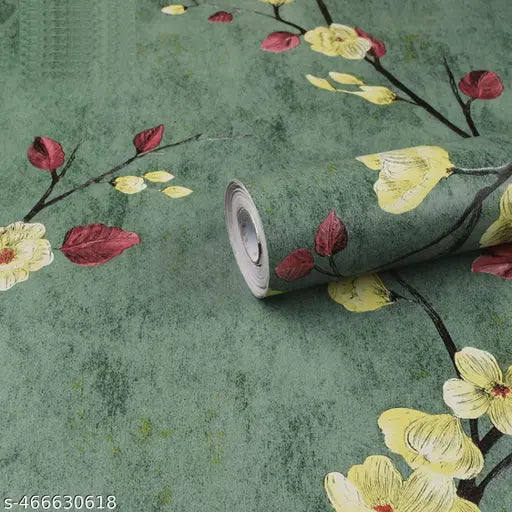 Peach Blossom SELF Adhesive Wallpaper for Living Room Bedroom Office Hall Corridor Peel and Stick Vinyl Wallpaper 45*250 cm