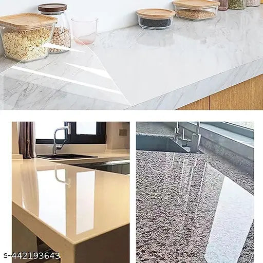 elf-Adhesive Vinyl Oil Proof Waterproof Heat Resistant Wallpaper, Peel and Stick Contact Paper, Stain-Resistant and Removable Paper for Home and Kitchen (2 M Transparent GG)
