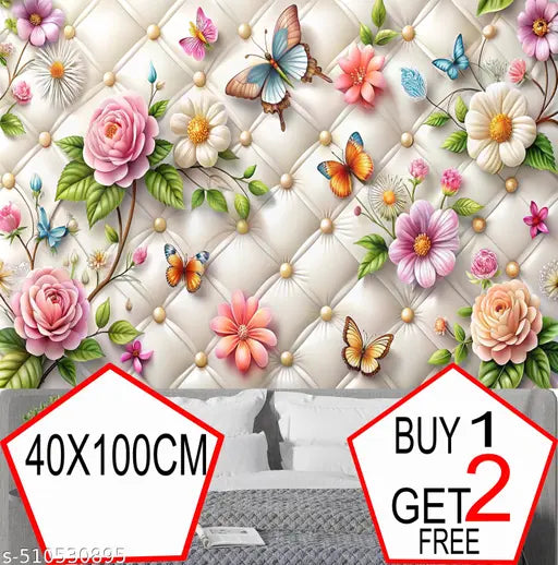 Elite Wallpaper ( Buy 1 Get 2 ) PACK OF 3 Wallpaper For wall decoration Waterproof wall stickers Wallpaper Pack Of Wallpaper for room decor wallpaper for bedroom wall flower design wallpaper