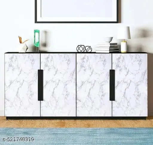 Marble Sticker Wallpaper for Home Walls 2M White Marble Wall Paper for Bathroom Design Self Adhesive Waterproof Removable Roll Kitchen Counter-top Cabinet Furniture Laptop (White, 60 x 200 cm)