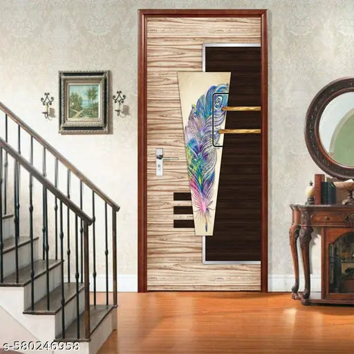 Door Decorative Wallpaper Sticker Home & Kitchen | Self-Adhesive Door Sticker Wallpaper for Door | Wallpaper Sticker for Kitchen Cabinets, Plastic & Wooden Tabletop, Wardrobe, Window (Size:30x78 inch)
