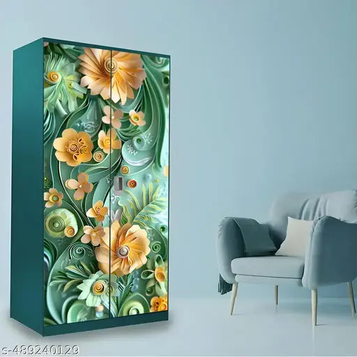 UISS - Self Adhesive Almirah Sticker & Door Stickers Wallpaper Big Size Wardrobe Sticker Wallpaper | Almirah Cover Stickers For Old Almirah Wall Stickers For Almirah, Doors, Furniture, Tables Etc.