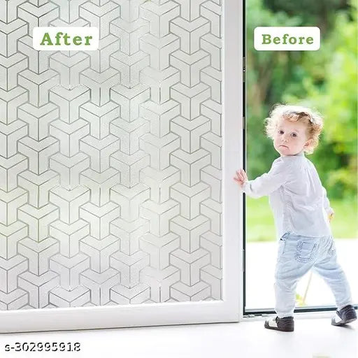 (41x153)CM Y- Design Window Films Privacy Glass Film Self Adhesive Decorative Film for Bathroom\/Door Window\/Heat Control\/Sidelight\/Anti UV Control Stickers