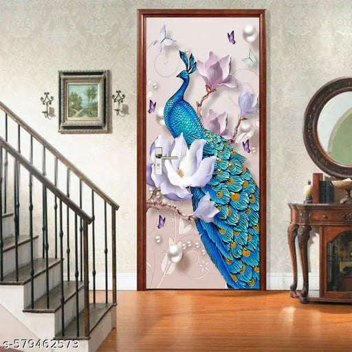 Door Decorative Wallpaper Sticker Home & Kitchen | Self-Adhesive Door Sticker Wallpaper for Door | Wallpaper Sticker for Kitchen Cabinets, Plastic & Wooden Tabletop, Wardrobe, Window (Size:30x78 inch)