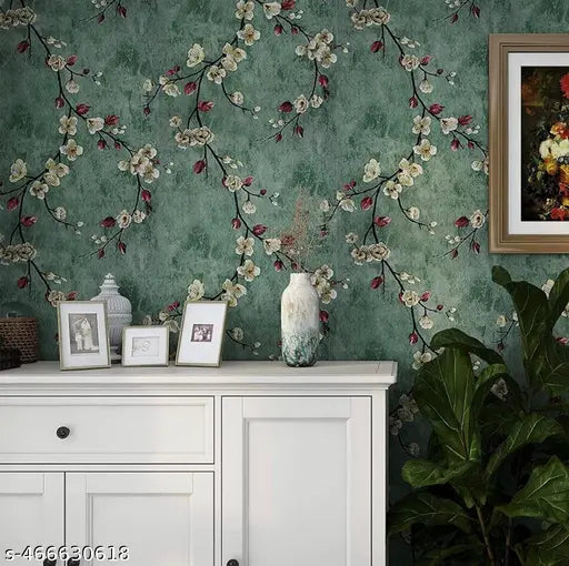 Peach Blossom SELF Adhesive Wallpaper for Living Room Bedroom Office Hall Corridor Peel and Stick Vinyl Wallpaper 45*250 cm