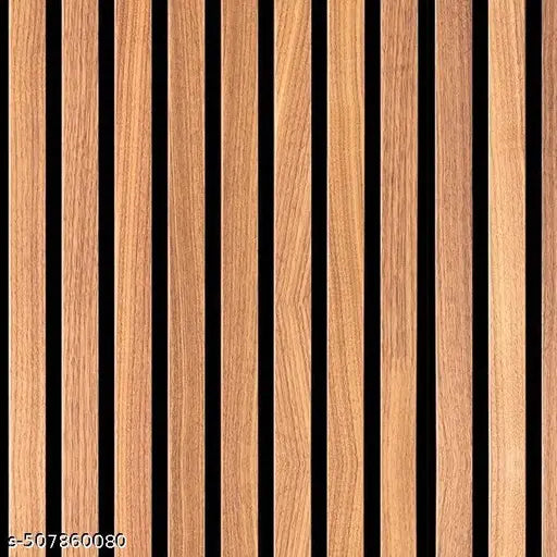 Wooden Wallpaper for Walls 45 X 250 CM | Vertical Wood Wall Stickers for Wall Decor | Self Adhersive Wall Paper for Home Kitchen Living Room and Bedroom (2.5 Meters)