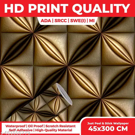 SRCC Premium Textured Design Self Adhesive Wallpaper – 45x300 CM Waterproof & Oilproof PVC Sticker for Kitchen, Bedroom & Living Room