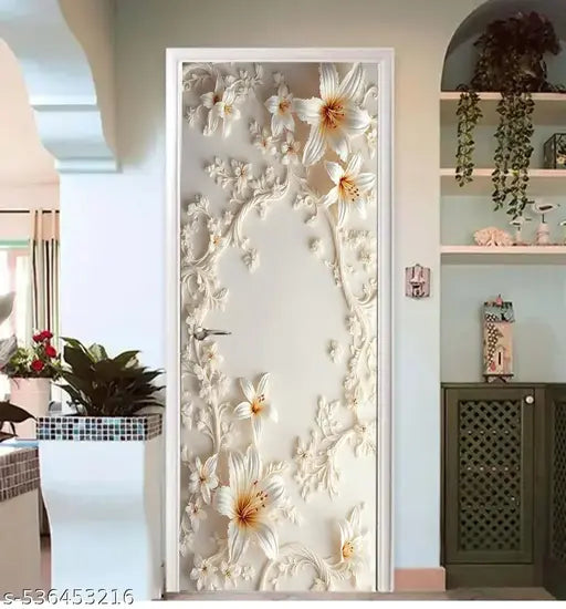 Self Adhesive Door Sticker Wallpaper for Door, Almirah, Table, Ac, Fridge (Size 30x78 inchs)