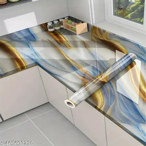 KASHIVAL Marble Wallpaper for Oil Proof Waterproof Kitchen countertop Paper Wallpaper Peel and Stick Self-Adhesive Removable Contact Paper (Size : 60*200 cm)