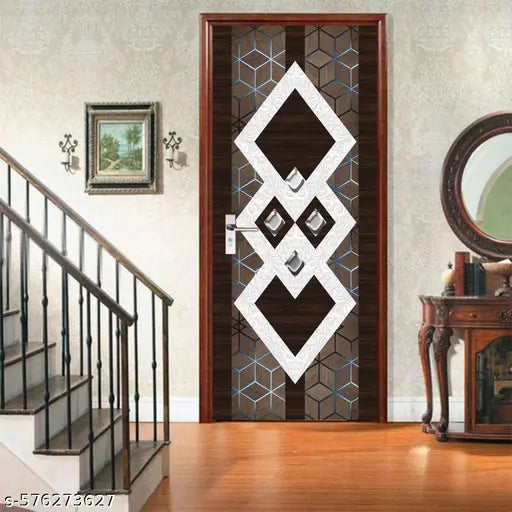 Home & Kitchen Decorative Door Wallpaper Sticker | Self-Adhesive Door Sticker Wallpaper for Door | Door Wallpaper Sticker for Kitchen Cabinets, Almirah, Plastic & Wooden Tabletop, Wardrobe, Fridge, Window, Decorative Wallpaper (Size:30x78 inch)