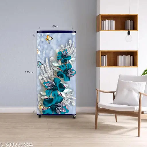 SRCC Premium Textured Design Fridge Sticker – 24x48 Inch Waterproof & Oilproof PVC Sticker for Single Door Refrigerators