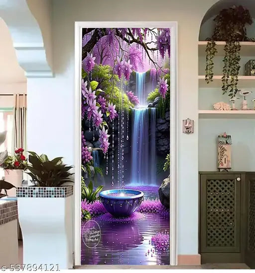 Self Adhesive Door Sticker Wallpaper for Door, Almirah, Table, Ac, Fridge (Size 30x78 inchs)