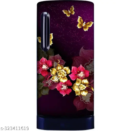 Ashtha Wall Decor Fridge Single Door Wallpaper Sticker Wrap For Refrigerator (Size 24x49 inch) Design35