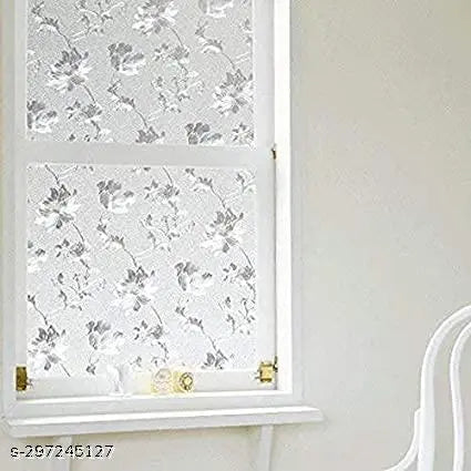 (41x153)CM Rose Sticker Window Films Privacy Glass Film Self Adhesive Decorative Film for Bathroom/Door Window/Heat Control/Sidelight/Anti UV Control Stickers