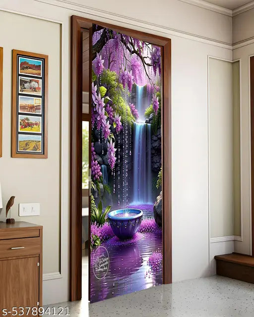 Self Adhesive Door Sticker Wallpaper for Door, Almirah, Table, Ac, Fridge (Size 30x78 inchs)