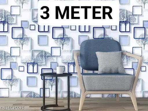 Blue PVC SELF Adhesive Space Wallpaper Peel and Stick Easy to Stick and Kitchen Bedroom Living room Cabinet (300 cm x 45 cm, Pack of 1)