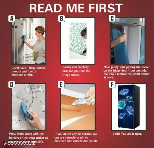 fridge Decoration Vinyl Printed Wallpaper for refrigerator by BP Design creation (24X49)
