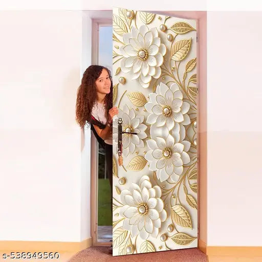MR Printart Decorative Door Wallpaper | Self Adhesive Door Wallpaper 30x78 | Door Vinyl Stickers Waterproof for Floral Door | Home, Office, Kitchen, Living Room, Bedroom Doors