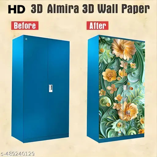 UISS - Self Adhesive Almirah Sticker & Door Stickers Wallpaper Big Size Wardrobe Sticker Wallpaper | Almirah Cover Stickers For Old Almirah Wall Stickers For Almirah, Doors, Furniture, Tables Etc.