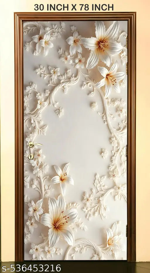 Self Adhesive Door Sticker Wallpaper for Door, Almirah, Table, Ac, Fridge (Size 30x78 inchs)