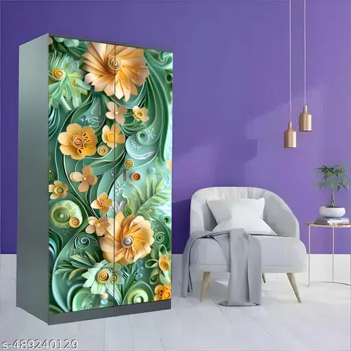 UISS - Self Adhesive Almirah Sticker & Door Stickers Wallpaper Big Size Wardrobe Sticker Wallpaper | Almirah Cover Stickers For Old Almirah Wall Stickers For Almirah, Doors, Furniture, Tables Etc.