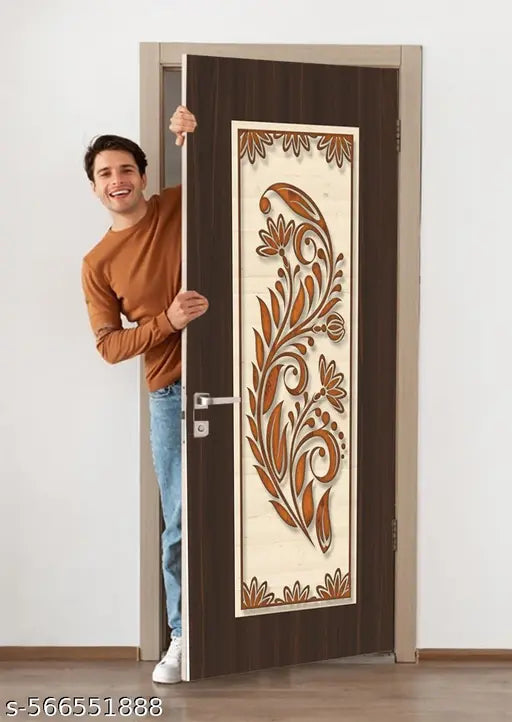 Door Sticker Wallpaper for Door, Almirah, Table Window Stickers Home & Kitchen Home Décor Decorative Stickers Window Stickers wallpaper size 30x78 inch