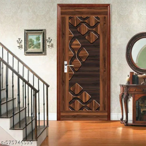 Home & Kitchen Decorative Door Wallpaper Sticker | Self-Adhesive Door Sticker Wallpaper for Door | Door Wallpaper Sticker for Kitchen Cabinets, Almirah, Plastic & Wooden Tabletop, Wardrobe, Fridge, Window, Decorative Wallpaper (Size:30x78 inch)