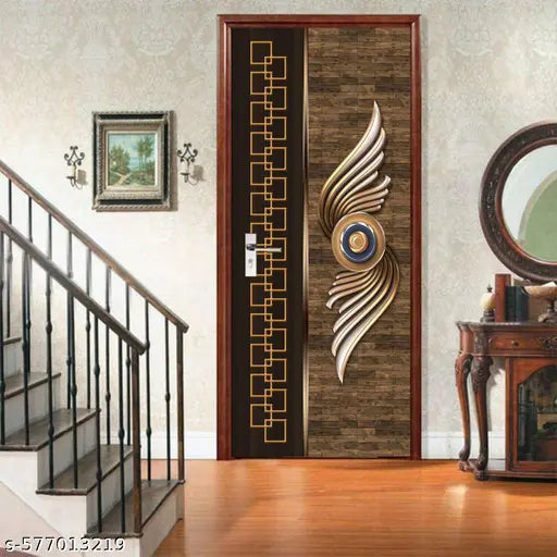 Home & Kitchen Decorative Door Wallpaper Sticker | Self-Adhesive Door Sticker Wallpaper for Door | Door Wallpaper Sticker for Kitchen Cabinets, Almirah, Plastic & Wooden Tabletop, Wardrobe, Fridge, Window, Decorative Wallpaper (Size:30x78 inch)