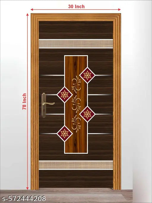 Home & Kitchen Decorative Door Wallpaper Sticker | Self-Adhesive Door Sticker Wallpaper for Door | Door Wallpaper Sticker for Kitchen Cabinets, Almirah, Plastic & Wooden Tabletop, Wardrobe, Fridge, Window, Decorative Wallpaper (Size:30x78 inch)