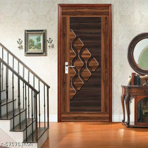 Home & Kitchen Decorative Door Wallpaper Sticker | Self-Adhesive Door Sticker Wallpaper for Door | Door Wallpaper Sticker for Kitchen Cabinets, Almirah, Plastic & Wooden Tabletop, Wardrobe, Fridge, Window, Decorative Wallpaper (Size:30x78 inch)