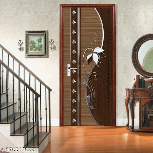 Home & Kitchen Decorative Door Wallpaper Sticker | Self-Adhesive Door Sticker Wallpaper for Door | Door Wallpaper Sticker for Kitchen Cabinets, Almirah, Plastic & Wooden Tabletop, Wardrobe, Fridge, Window, Decorative Wallpaper (Size:30x78 inch)