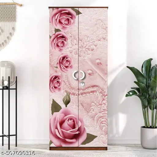 Almirah Wallpaper Stickers For Home Decoration Trendy Wallpaper Almirah Stickers Size (213x99)Cm Wardrobe Stickers Self Adhesive Almira Stickers For Home Love Rose Art Wardrobe Wallpaper Sticker For Bedroom, Living Room | Almirah Door Stickers | Almera Wallpaper (Pack Of - 1)