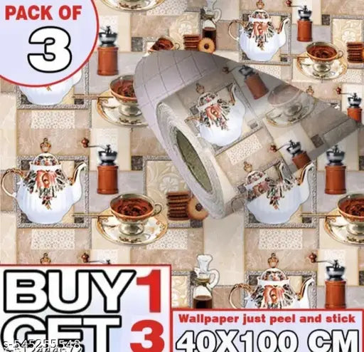 DHRUV TRADERS KITCHEN WALLPAPER PACK OF 3