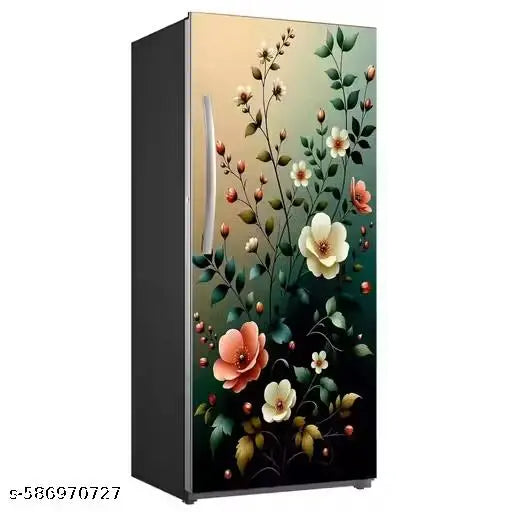 Fridge Single Door Wallpaper Sticker For Refrigerator (Size 24x49 inch)
