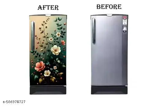 Fridge Single Door Wallpaper Sticker For Refrigerator (Size 24x49 inch)