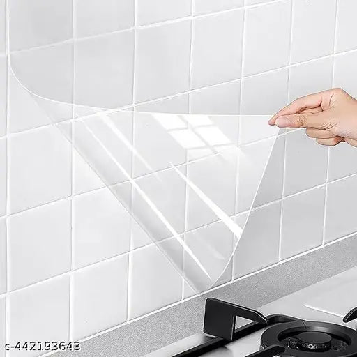 elf-Adhesive Vinyl Oil Proof Waterproof Heat Resistant Wallpaper, Peel and Stick Contact Paper, Stain-Resistant and Removable Paper for Home and Kitchen (2 M Transparent GG)